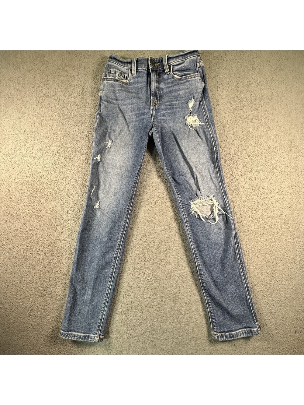 Eunina Jeans Womens Size 11/29 Distressed High Rise Blue Denim